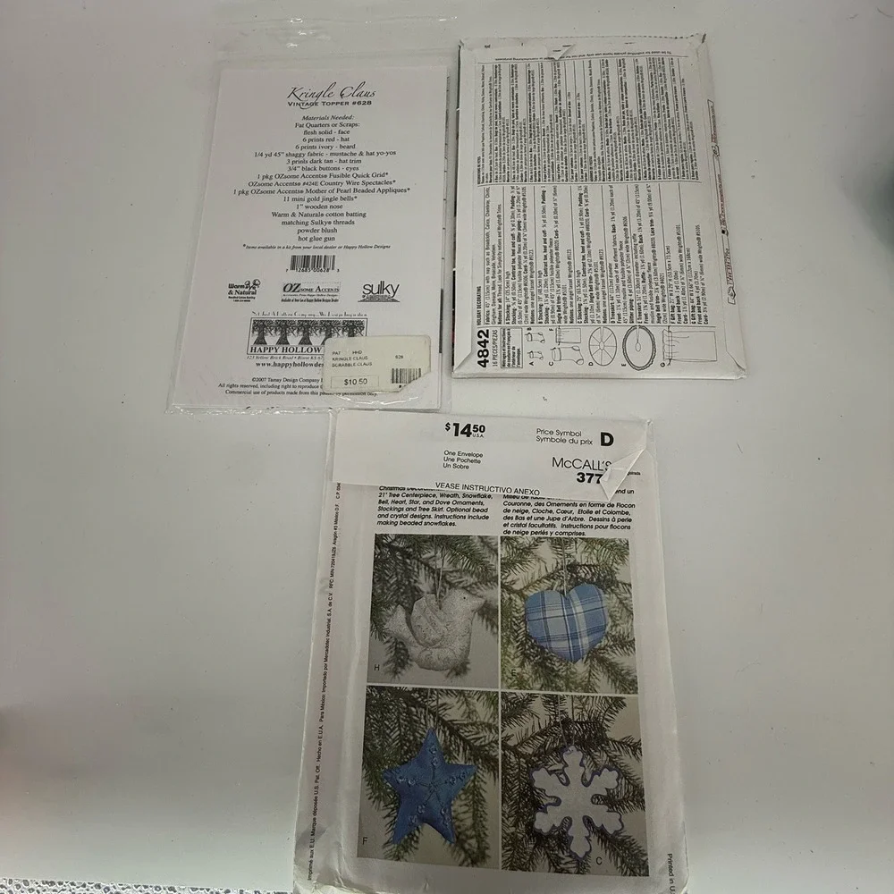 McCalls Simplicity Crafts‎ Pattern for Christmas Decor Kringle 3777 Uncut-FF